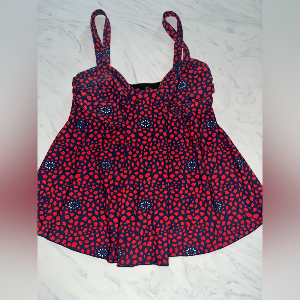 Mazu red blue pattern Tankini top swim suit 12 new